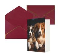 AQRJKHD Biglietto di ringraziamento per cuccioli e cani con animali, con buste, biglietti di auguri di buon compleanno per donne e uomini, biglietti vuoti per tutte le occasioni, biglietti di auguri