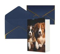 AQRJKHD Biglietto di ringraziamento per cuccioli e cani con animali, con buste, biglietti di auguri di buon compleanno per donne e uomini, biglietti vuoti per tutte le occasioni, biglietti di auguri
