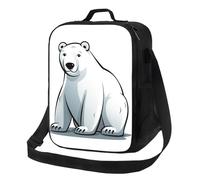 AQRJKHD Borsa termica per il pranzo per donne e uomini, a forma di orso polare, a prova di perdite, riutilizzabile, per lavoro, viaggi, picnic, attività all'aperto