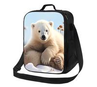 AQRJKHD Borsa termica per il pranzo per donne e uomini, carini animali con orso polare, scatola per il pranzo, a prova di perdite, riutilizzabile, borsa termica per lavoro, viaggi, picnic all'aperto