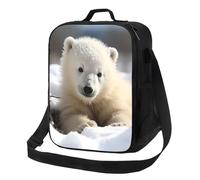 AQRJKHD Borsa termica per il pranzo per donne e uomini, graziosa scatola per il pranzo con orso polare a prova di perdite, riutilizzabile, borsa termica per lavoro, viaggi, picnic all'aperto