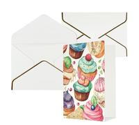 AQRJKHD Cupcakes Donuts Muffins Sugar Thank You Card con buste Biglietto di auguri di buon compleanno per donne uomini biglietti vuoti per tutte le occasioni biglietti di auguri per matrimoni, baby