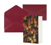 AQRJKHD Heaps of Orange Monarch Butterflies Biglietto di ringraziamento con buste, biglietti di auguri di buon compleanno per donne e uomini, biglietti vuoti per tutte le occasioni, biglietti di