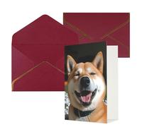 AQRJKHD Shiba Inu smile tongue out biglietto di ringraziamento con buste, biglietti di auguri di buon compleanno per donne e uomini, biglietti vuoti per tutte le occasioni, biglietti di auguri per