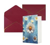 AQRJKHD Simpatico biglietto di ringraziamento a margherita con buste, biglietto di auguri di buon compleanno, per donne e uomini, biglietti vuoti per tutte le occasioni, biglietti di auguri per
