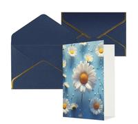 AQRJKHD Simpatico biglietto di ringraziamento a margherita con buste, biglietto di auguri di buon compleanno, per donne e uomini, biglietti vuoti per tutte le occasioni, biglietti di auguri per