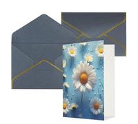AQRJKHD Simpatico biglietto di ringraziamento a margherita con buste, biglietto di auguri di buon compleanno, per donne e uomini, biglietti vuoti per tutte le occasioni, biglietti di auguri per