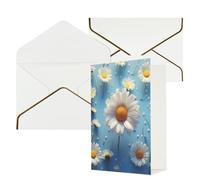 AQRJKHD Simpatico biglietto di ringraziamento a margherita con buste, biglietto di auguri di buon compleanno, per donne e uomini, biglietti vuoti per tutte le occasioni, biglietti di auguri per