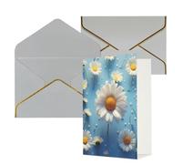AQRJKHD Simpatico biglietto di ringraziamento a margherita con buste, biglietto di auguri di buon compleanno, per donne e uomini, biglietti vuoti per tutte le occasioni, biglietti di auguri per