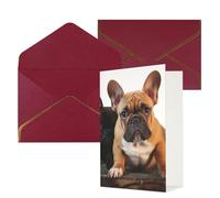 AQRJKHD Simpatico biglietto di ringraziamento con bulldog francese con buste, biglietto di auguri di buon compleanno, per donne e uomini, biglietti vuoti per tutte le occasioni, biglietti di auguri