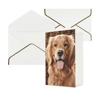 AQRJKHD Simpatico biglietto di ringraziamento Golden Retriever con buste, biglietto di auguri di buon compleanno, per donne e uomini, biglietti vuoti per tutte le occasioni, biglietti di auguri per