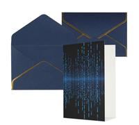 AQRJKHD The Blue Binary Matrix - Biglietto di ringraziamento con buste, biglietto di auguri di buon compleanno, per donne e uomini, biglietti vuoti per tutte le occasioni, per matrimoni, baby shower