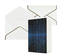 AQRJKHD The Blue Binary Matrix - Biglietto di ringraziamento con buste, biglietto di auguri di buon compleanno, per donne e uomini, biglietti vuoti per tutte le occasioni, per matrimoni, baby shower
