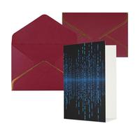 AQRJKHD The Blue Binary Matrix - Biglietto di ringraziamento con buste, biglietto di auguri di buon compleanno, per donne e uomini, biglietti vuoti per tutte le occasioni, per matrimoni, baby shower