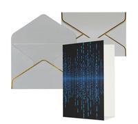 AQRJKHD The Blue Binary Matrix - Biglietto di ringraziamento con buste, biglietto di auguri di buon compleanno, per donne e uomini, biglietti vuoti per tutte le occasioni, per matrimoni, baby shower