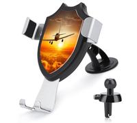 AQRJLPM Aircraft Plane at Sunset - Supporto per telefono da auto, per cruscotto, parabrezza, ventosa, gancio in metallo, per tutti gli smartphone e i modelli di auto