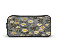 AQRJLPM Albero Ramo Giallo E Bianco Motivo Floreale Matita Pouch Grande Capacità Semplice Marcatore Sacchetto Portatile Estetica Cerniera Astuccio
