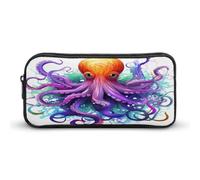 AQRJLPM Astuccio colorato per matite con polpo grande capacità semplice astuccio per matite con cerniera estetica portatile