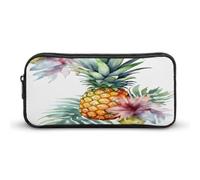AQRJLPM Astuccio per matite con ananas tropicale, grande capacità, semplice astuccio portatile con cerniera estetica portatile
