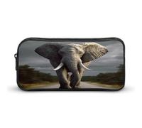 AQRJLPM Astuccio per matite con elefante 3D di grande capacità, semplice astuccio portatile estetico con cerniera