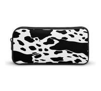 AQRJLPM Astuccio per matite con stampa mucca in bianco e nero grande capacità semplice astuccio per matite con cerniera estetica portatile