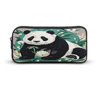 AQRJLPM Astuccio per matite con stampa panda in bianco e nero, grande capacità, semplice astuccio portatile estetico con cerniera