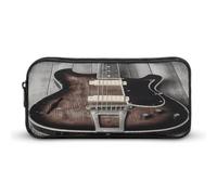 AQRJLPM Astuccio per matite vintage per chitarra, grande capacità, semplice astuccio portatile estetico con cerniera