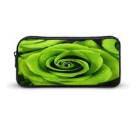 AQRJLPM Astuccio portamatite con cerniera estetica portatile con grande capacità, con rosa, colore: verde