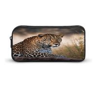 AQRJLPM Astuccio portamatite leopardato animale africano grande capacità semplice pennarello astuccio estetico portatile con cerniera