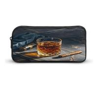 AQRJLPM Astuccio portamatite per sigari e whisky, grande capacità, semplice astuccio portatile estetico con cerniera