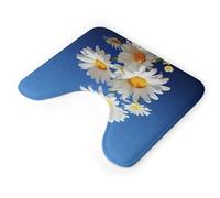 AQRJLPM Bellissimi tappeti da bagno a forma di margherita con contorno a forma di U, antiscivolo, ad asciugatura rapida, super assorbenti, piccoli tappeti da bagno morbidi per vasca da bagno e