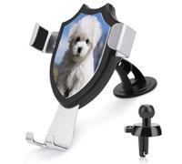 AQRJLPM Bichon Frise - Supporto per telefono cellulare per auto, per cruscotto, parabrezza, ventosa, gancio in metallo, per tutti gli smartphone e i modelli di auto