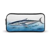 AQRJLPM Bluefin Tonno Thunnus Astuccio per matite di grande capacità, semplice astuccio portatile estetico con cerniera