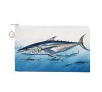 AQRJLPM Bluefin Tuna Thunnus Portafoglio in tela sottile leggero portafogli durevole con cerniera porta carte per uomo donna