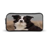AQRJLPM Border Collie - Astuccio portamatite grande capacità, semplice astuccio portatile estetico con cerniera