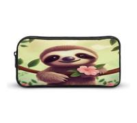 AQRJLPM Carino Bradipo Matita Pouch Grande Capacità Semplice Marcatore Sacchetto Portatile Estetica Cerniera Astuccio
