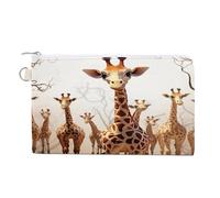 AQRJLPM Carino cartone animato divertente giraffe portafoglio in tela sottile leggero portafogli durevole con cerniera porta carte per uomini donne