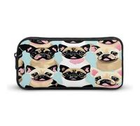AQRJLPM Carino Chihuahua Pug Pencil Pouch Grande Capacità Semplice Marker Pouch Portatile Estetica Cerniera Astuccio