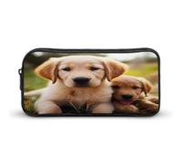 AQRJLPM Carino Golden Retriever Puppy Pencil Pouch Grande Capacità Semplice Marker Pouch Portatile Estetica Cerniera Astuccio