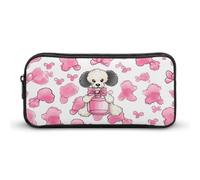 AQRJLPM Carino Poodle Pencil Pouch Grande Capacità Semplice Marker Pouch Portatile Estetica Cerniera Astuccio