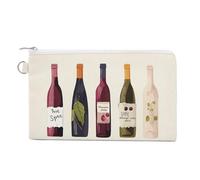 AQRJLPM Carino portafoglio bottiglia di vino in tela sottile leggero portafogli durevole con cerniera porta carte per uomini donne