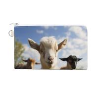 AQRJLPM Carino portafoglio in tela di capra sottile leggero portafogli durevole con cerniera porta carte per uomini donne