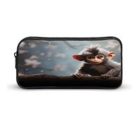 AQRJLPM Carino Scimmia Matita Pouch Grande Capacità Semplice Marcatore Sacchetto Portatile Estetica Cerniera Astuccio