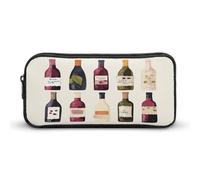 AQRJLPM Carino Vini Bottiglia Matita Pouch Grande Capacità Semplice Marcatore Sacchetto Portatile Estetica Cerniera Astuccio