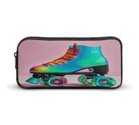 AQRJLPM Colorato Pattini A Rullo Astuccio Grande Capacità Semplice Marcatore Sacchetto Portatile Estetica Cerniera Astuccio