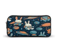 AQRJLPM Coniglio E Spazio Matita Pouch Grande Capacità Semplice Marcatore Sacchetto Portatile Estetica Cerniera Astuccio