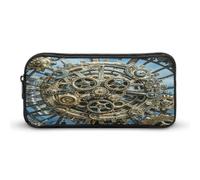 AQRJLPM Cool Steampunk Gears Pencil Pouch Grande Capacità Semplice Marker Pouch Portatile Estetica Cerniera Astuccio