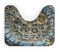 AQRJLPM Cool Steampunk Gears - Tappeto da bagno a forma di U, antiscivolo, ad asciugatura rapida, super assorbente, piccolo, morbido, per vasca da bagno e pavimento doccia