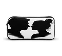 AQRJLPM Coppia faccia Silhouette matita Pouch grande capacità semplice pennarello sacchetto estetico portatile cerniera astuccio