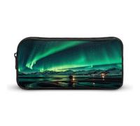 AQRJLPM Dark Northern Lights - Astuccio per matite con cerniera estetica, grande capacità, semplice e portatile, con cerniera